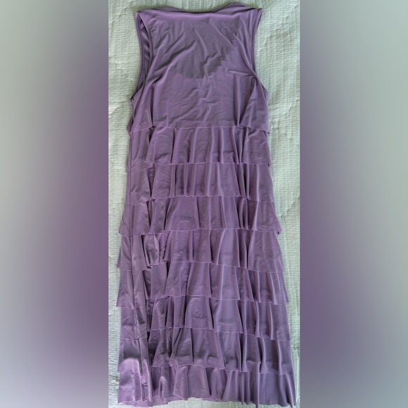 Pretty Woman Lavender Tiered Ruffle Sleeveless Dress Made in USA M 🪻 - Picture 9 of 9